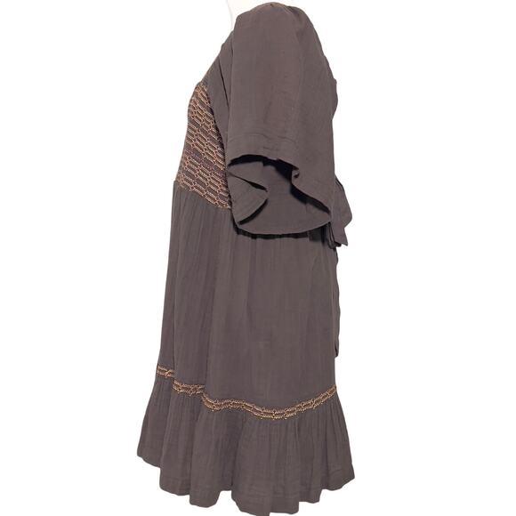 Free People SZ L Easy To Love Bubble Mini Dress - Picture 6 of 12